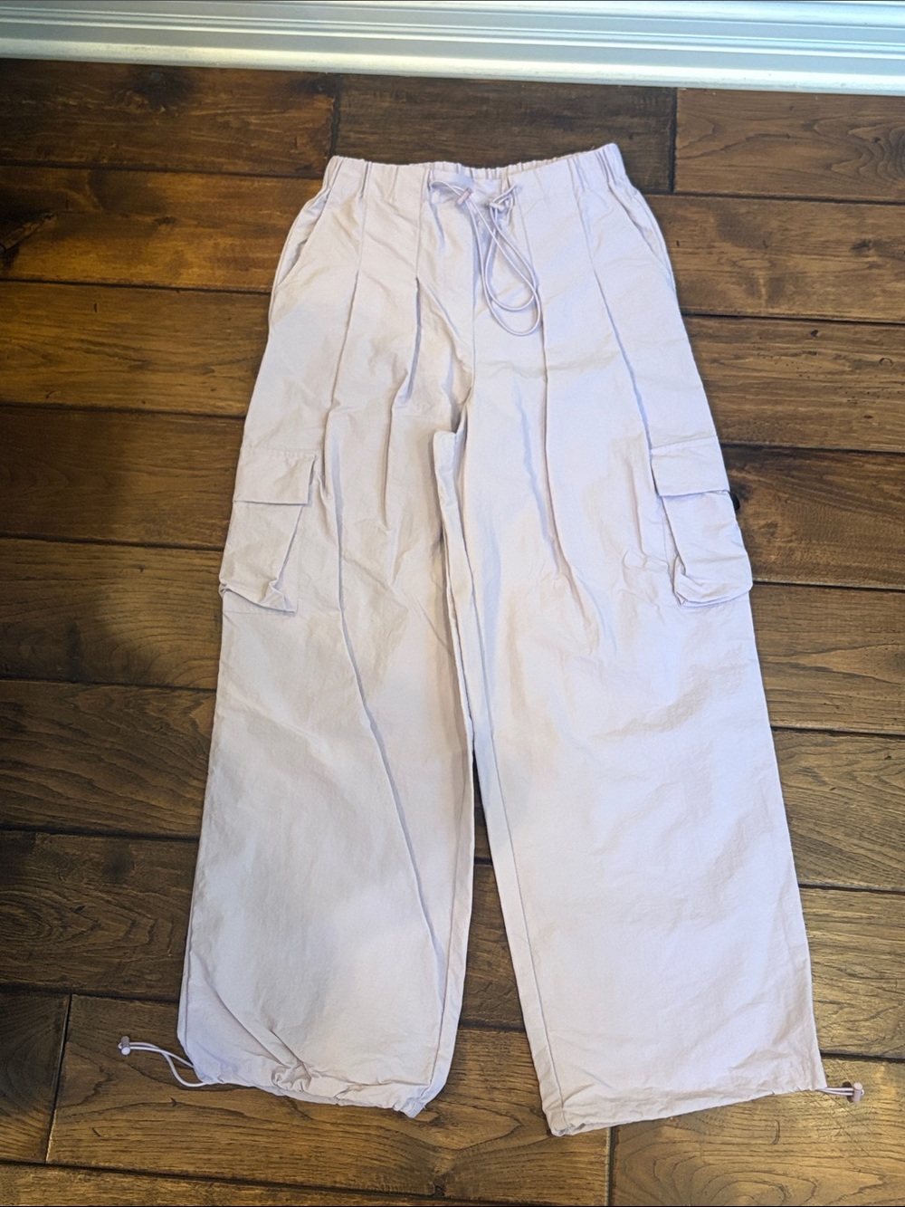 Light Purple Cargo Drawstring Pants